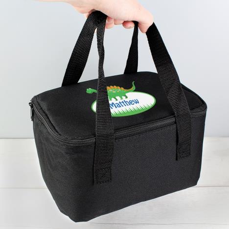 Personalised Dinosaur Black Lunch Bag Extra Image 2